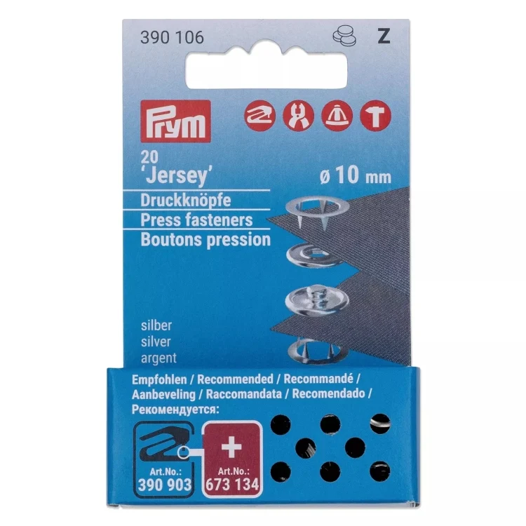 Nachfüllset zu Art. 390107, 20 Jersey-Druckknöpfe, 10 mm