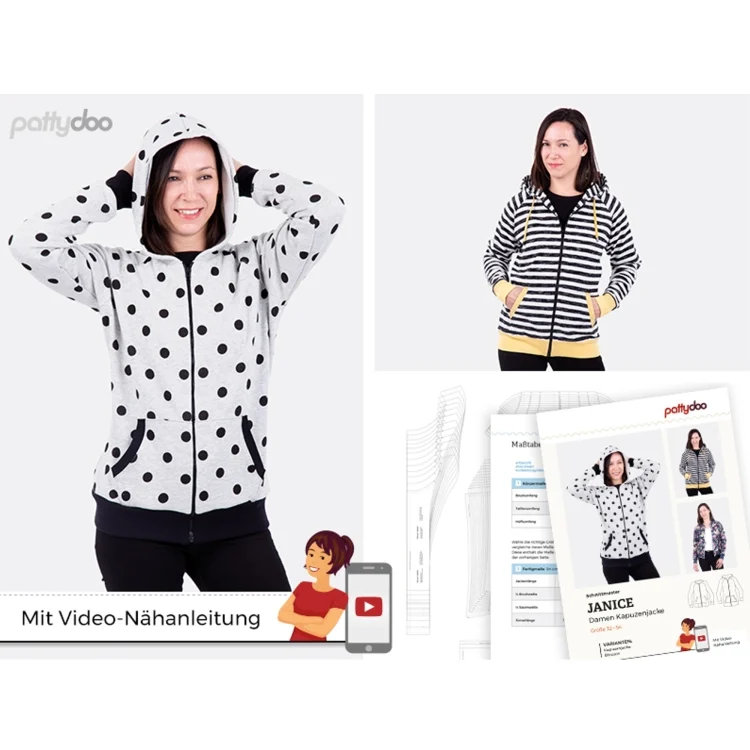 pattydoo Kapuzenjacke Janice Papierschnittmuster