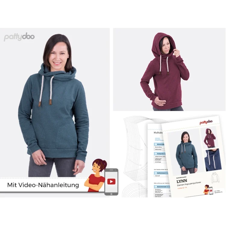 pattydoo Kapuzenpullover Lynn Papierschnittmuster