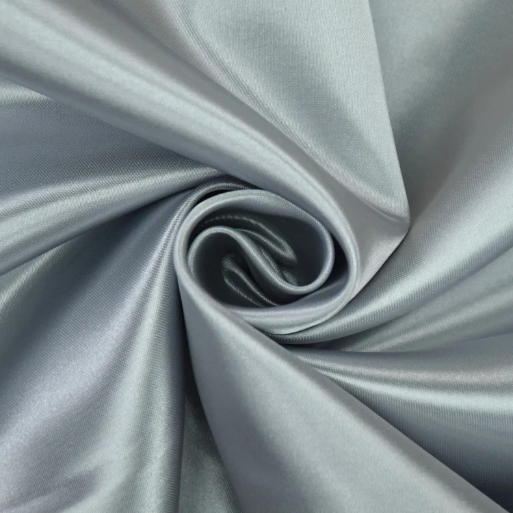 Polyester-Satin silbergrau