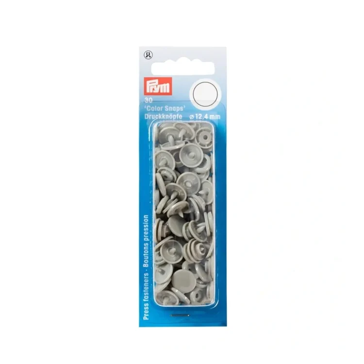 Prym Druckknöpfe Color Snaps rund 12,4 mm, grau
