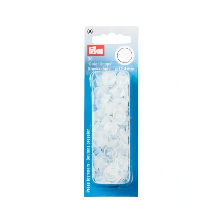Prym Druckknöpfe Color Snaps rund, transparent glänzend