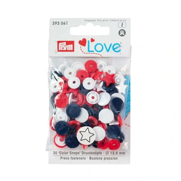 Prym Druckknöpfe Color Snaps Sternen Mix rot