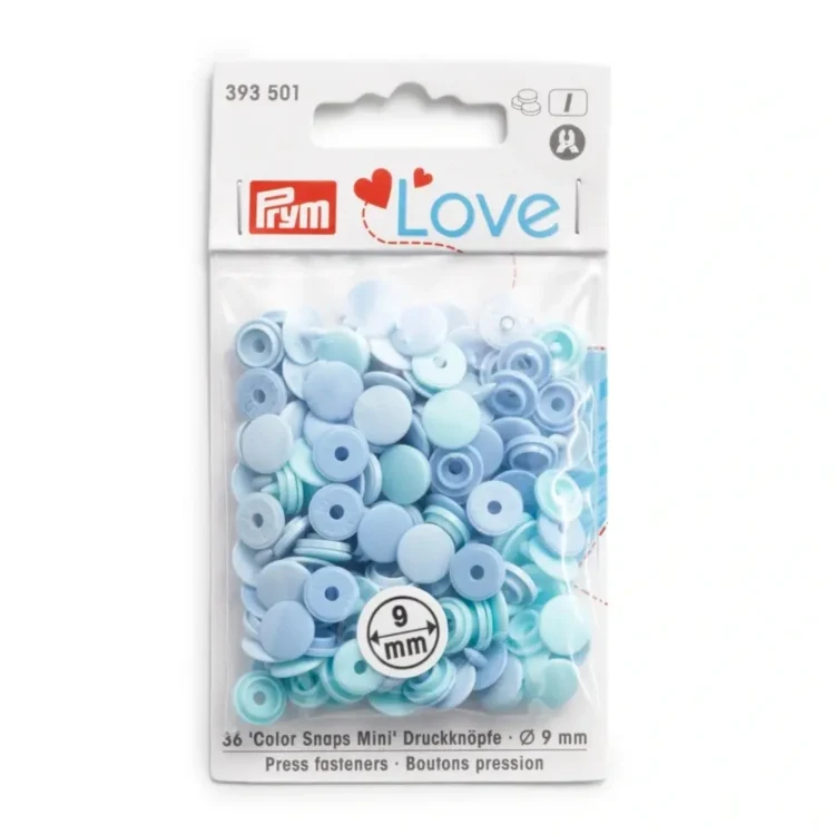 Prym Love Color Snaps Mini Druckknöpfe, hellblau