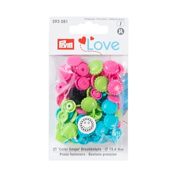 Prym Love Druckknopf Color Blume Mix grün
