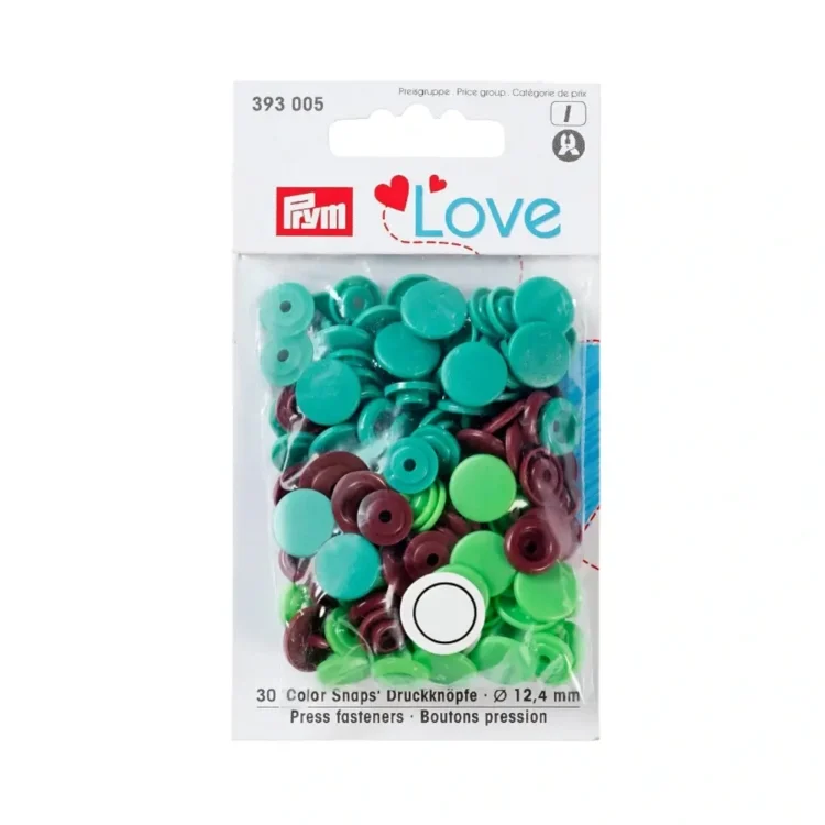Prym Love Druckknopf Color KST 12,4mm grün/hellgrün/braun