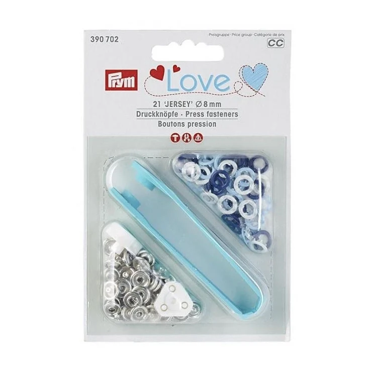 Prym Love Jersey Druckknopf 8 mm blau