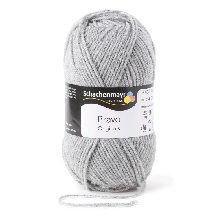 Schachenmayr Wolle Bravo uni 50 g hellgrau meliert