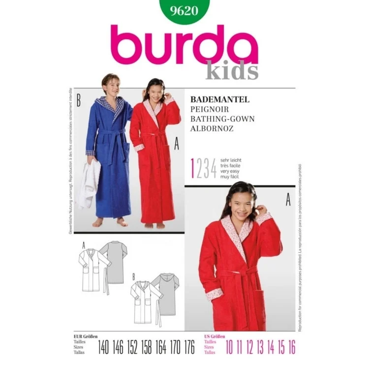 Schnittmuster Bademantel, Burda 9620