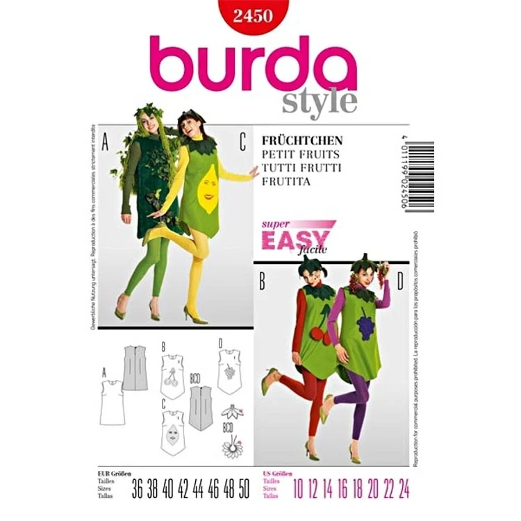 Schnittmuster Früchtchen, Burda 2450