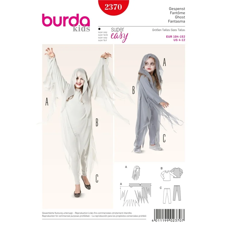 Schnittmuster Gespenst, Burda 2370