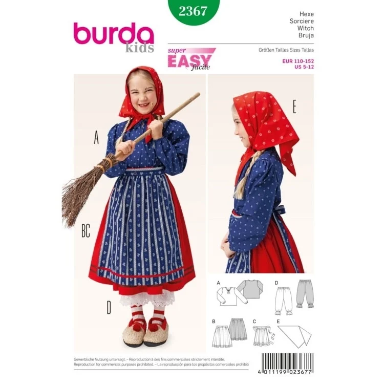 Schnittmuster Hexe, Burda 2367