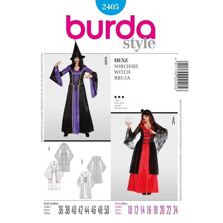 Schnittmuster Hexe, Burda 2405