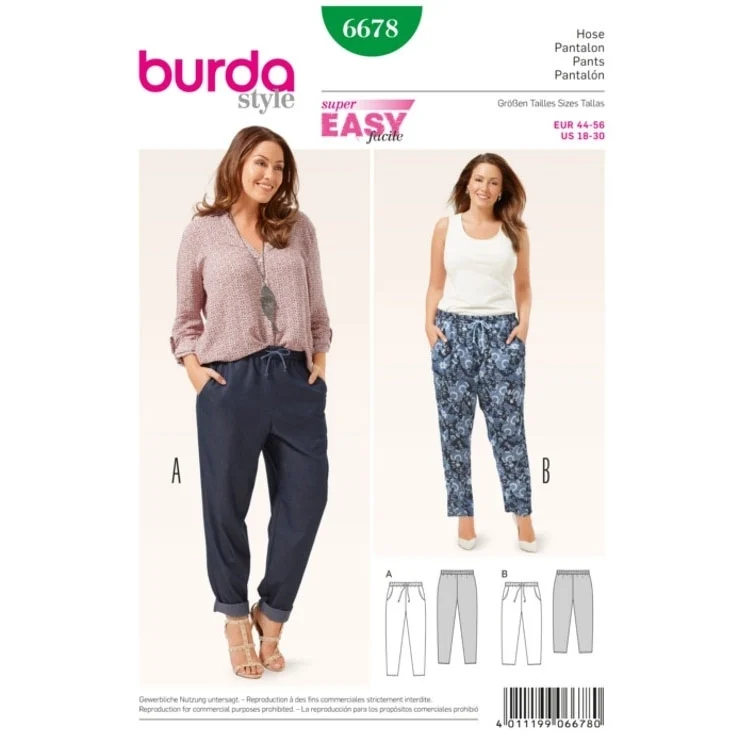 Schnittmuster Hose, Burda 6678