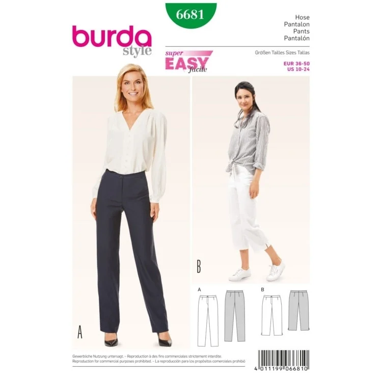 Schnittmuster Hose, Burda 6681