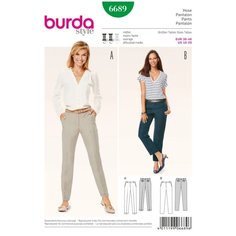 Schnittmuster Hose, Burda 6689