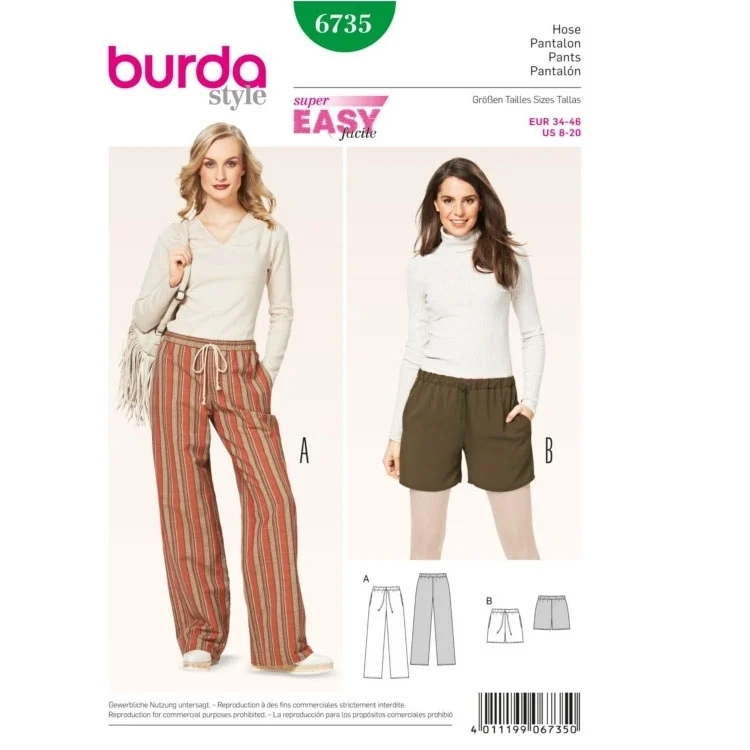 Schnittmuster Hose, Burda 6735