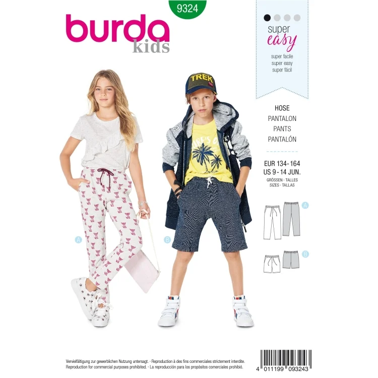 Schnittmuster Hose, Burda 9324