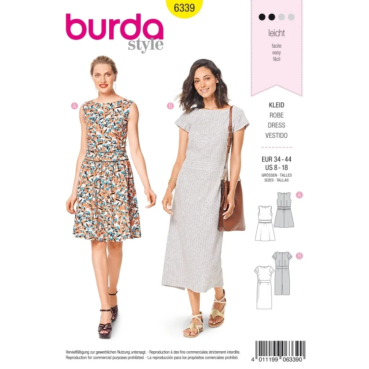 Schnittmuster Kleid, Burda 6339