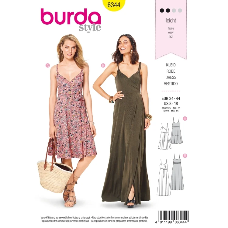 Schnittmuster Kleid, Burda 6344