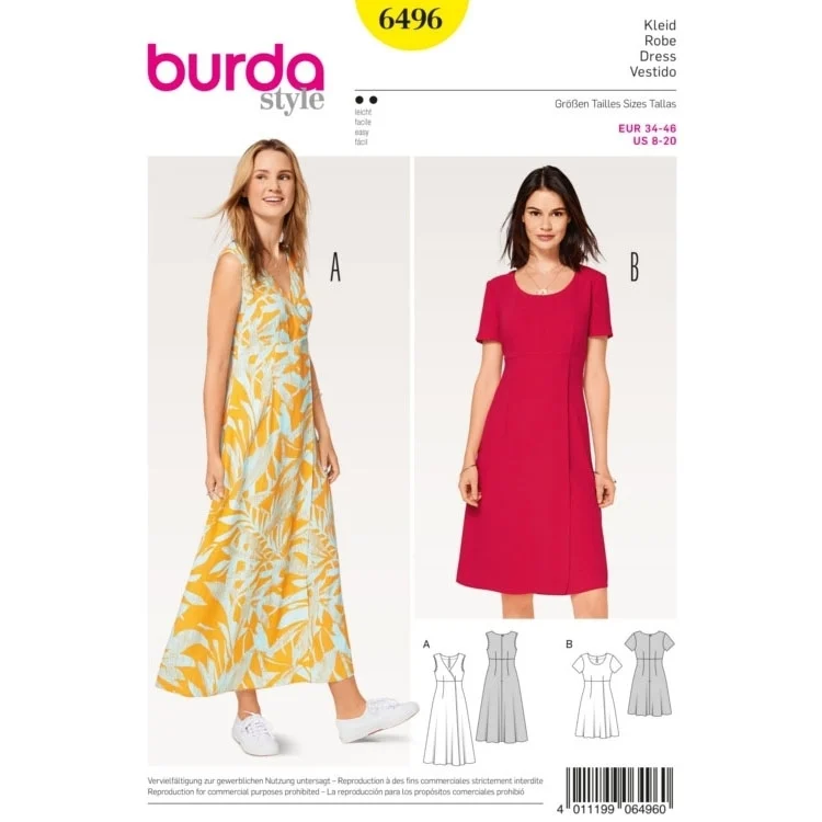 Schnittmuster Kleid, Burda 6496