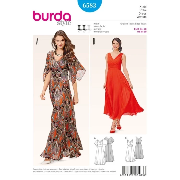 Schnittmuster Kleid, Burda 6583