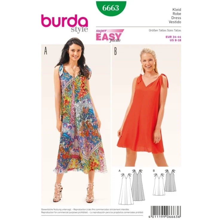 Schnittmuster Kleid, Burda 6663