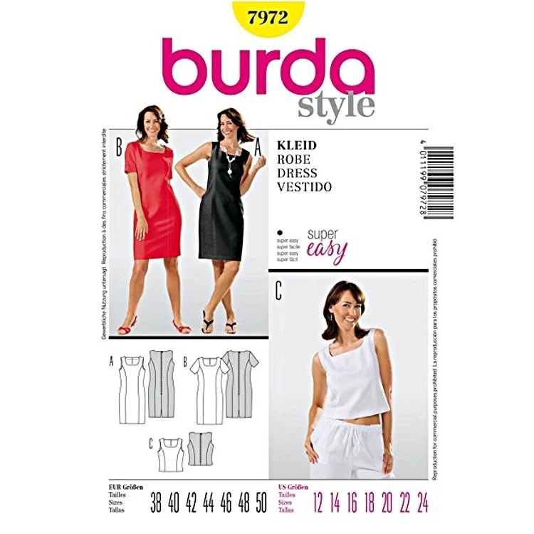 Schnittmuster Kleid, Burda 7972