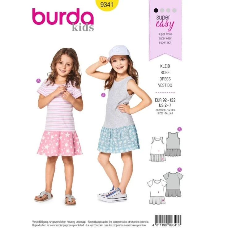 Schnittmuster Kleid, Burda 9341