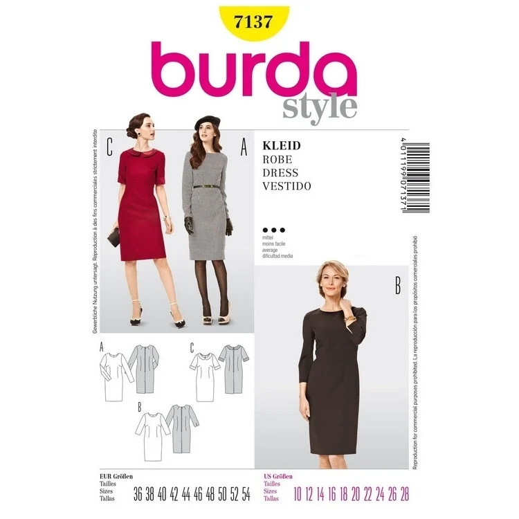 Schnittmuster Kleider, Burda 7137