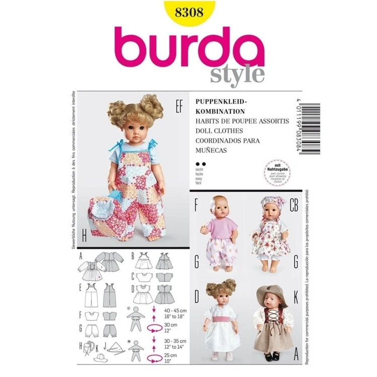 Schnittmuster Kombination, Burda 8308