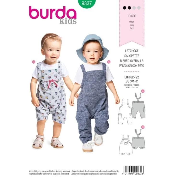 Schnittmuster Latzhosen, Burda 9337