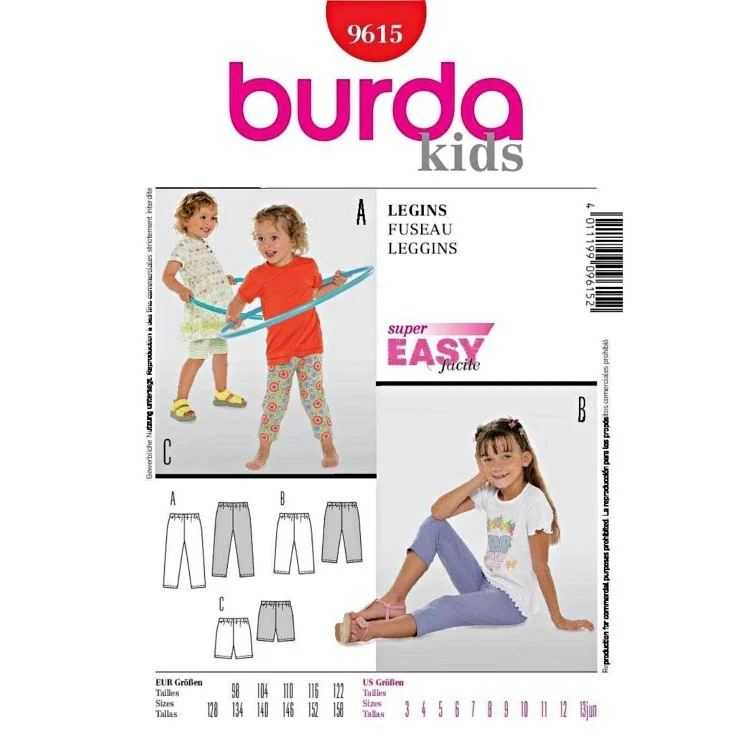 Schnittmuster Leggings, Burda 9615