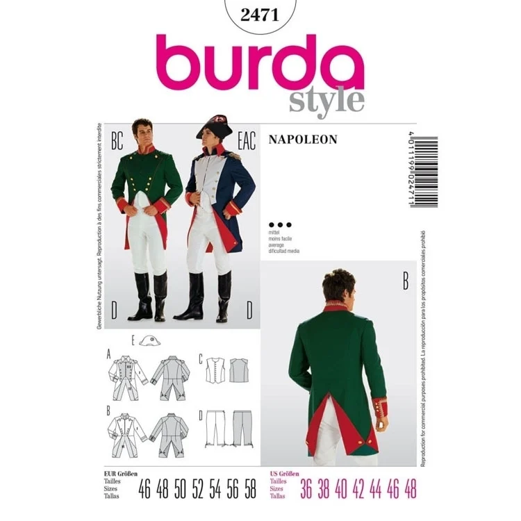 Schnittmuster Napoleon, Burda 2471