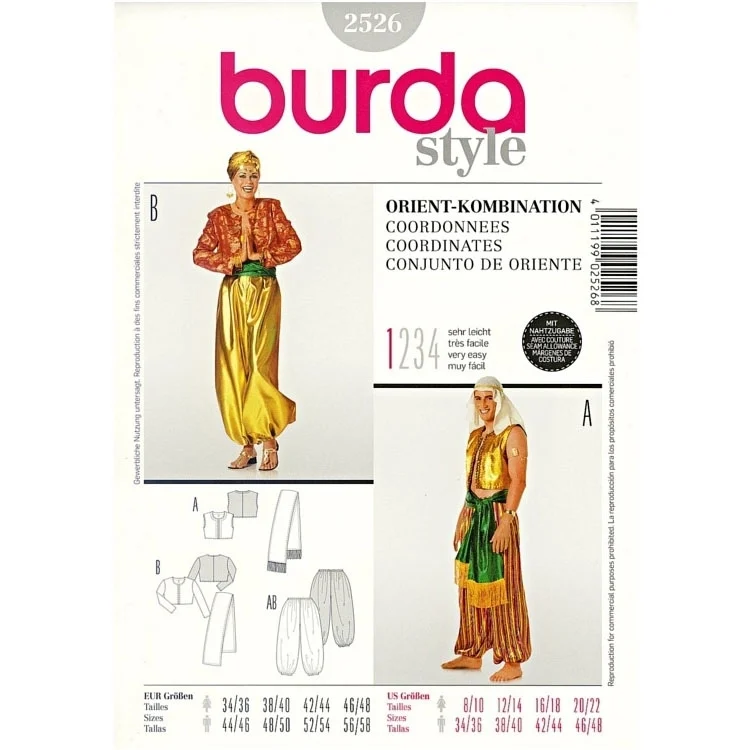 Schnittmuster Orient - Kombination, Burda 2526