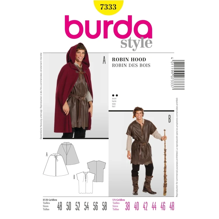 Schnittmuster Robin Hood, Knecht, Burda 7333