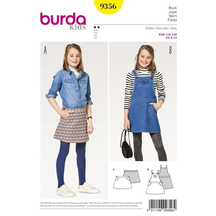 Schnittmuster Rock, Burda 9356