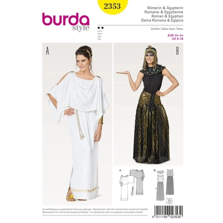 Schnittmuster Römerin und Ägypterin, Burda 2353