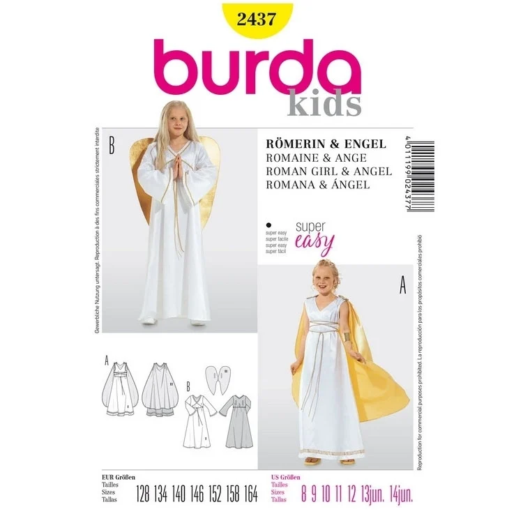 Schnittmuster Römerin und Engel, Burda 2437