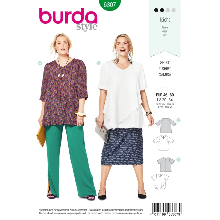 Schnittmuster Shirt, Burda 6307