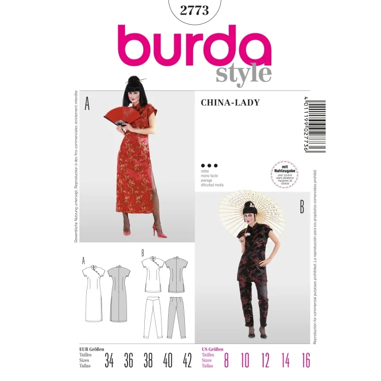 Schnittmuster Suzi Wong, Burda 2773