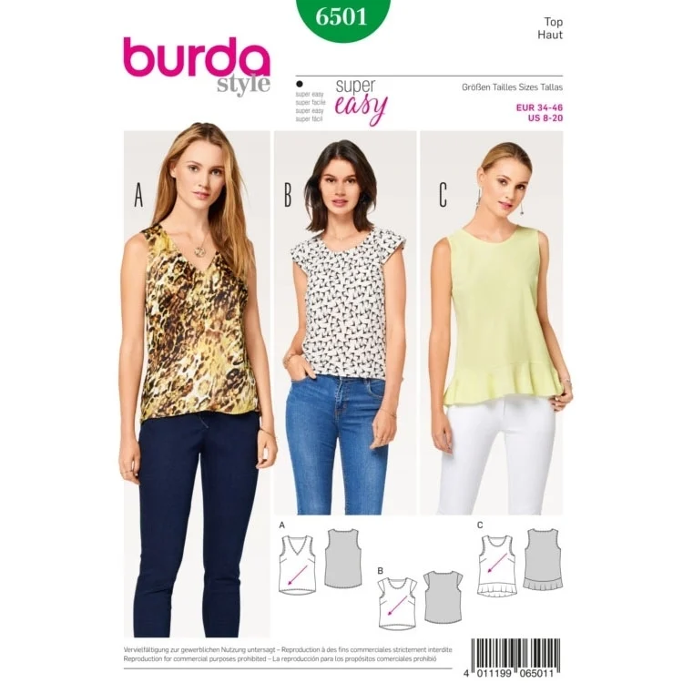 Schnittmuster Top, Burda 6501