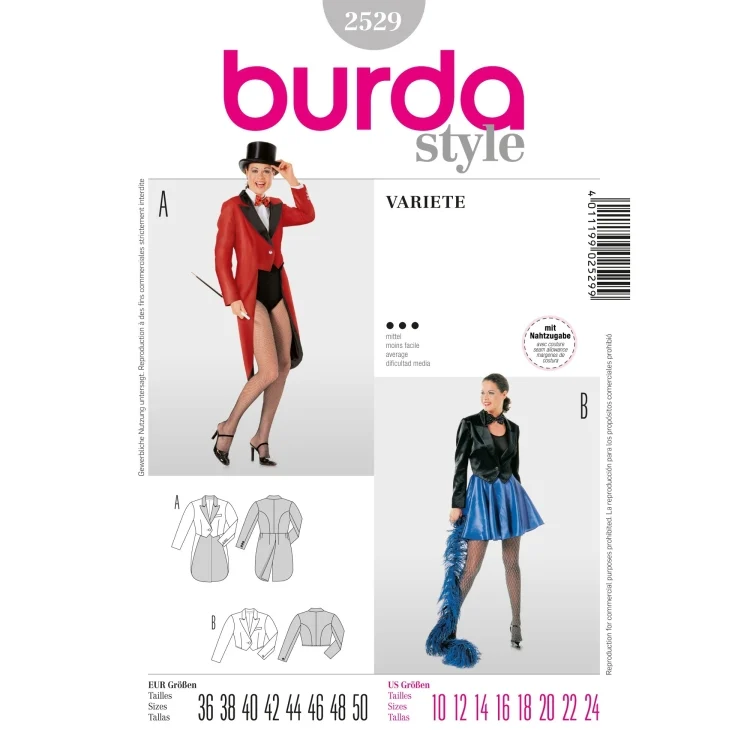 Schnittmuster Variete, Burda 2529