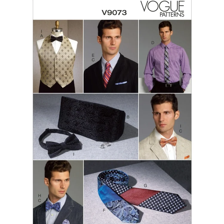Schnittmuster Vogue 9073 Herren-Weste und Accessoires