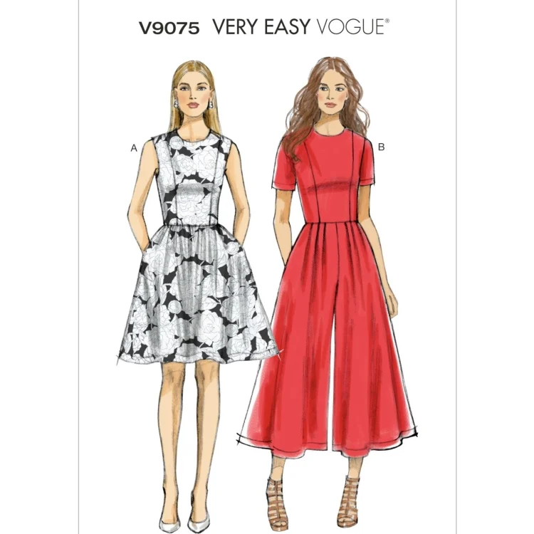 Schnittmuster Vogue 9075 Damenkleid und Jumpsuite