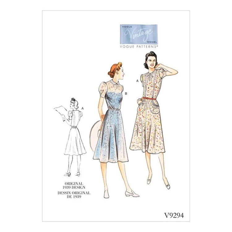 Schnittmuster Vogue 9294 Vintage Kleid