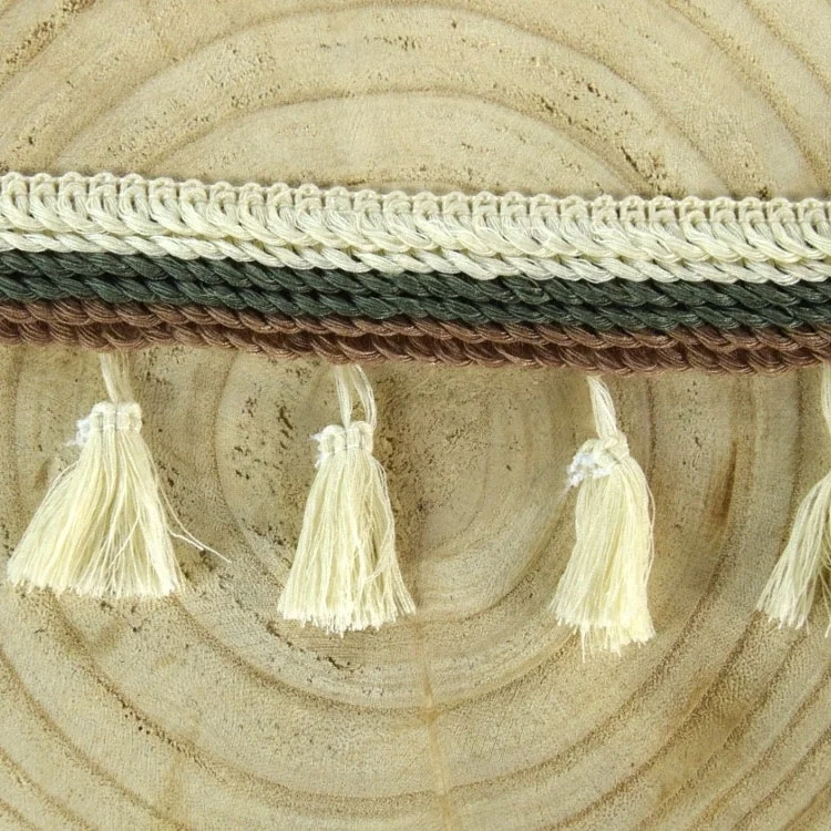 Tasselborte 3 cm, braun, oliv