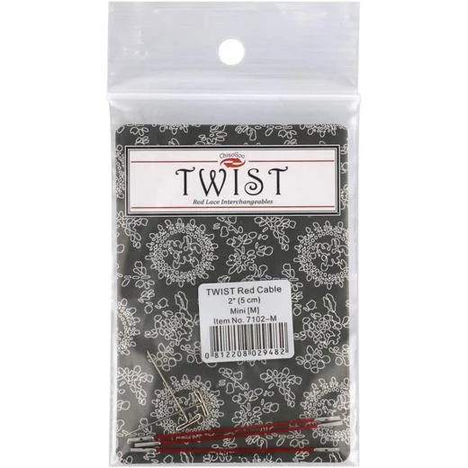 Seil Twist Red 5 cm Mini ChiaoGoo für austauschbare Rundstricknadeln
