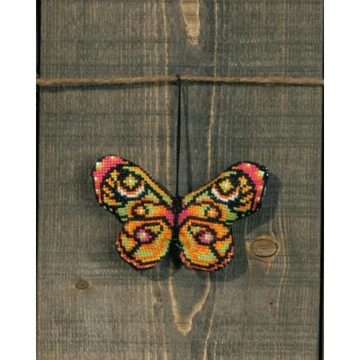 Permin of Copenhagen - Schmetterling grün-pink