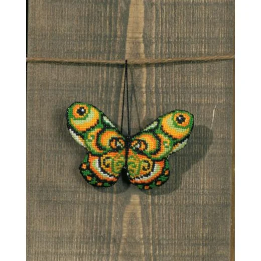 Permin of Copenhagen - Schmetterling grün-orange
